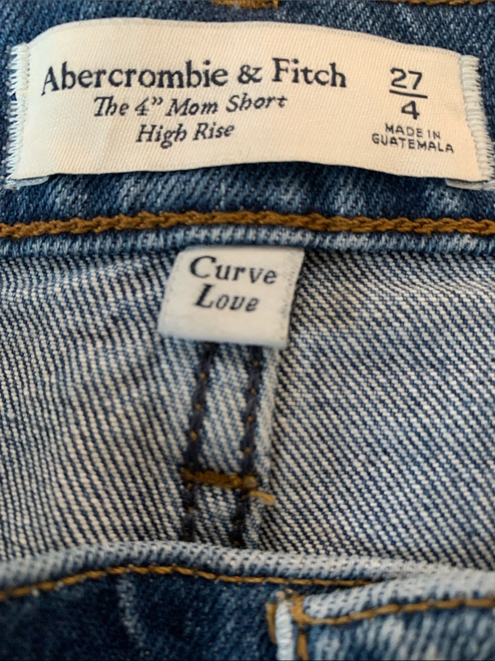 Abercrombie & Fitch The 4” Mom Short High Rise Curve Love Size 27 - Picture 5 of 5